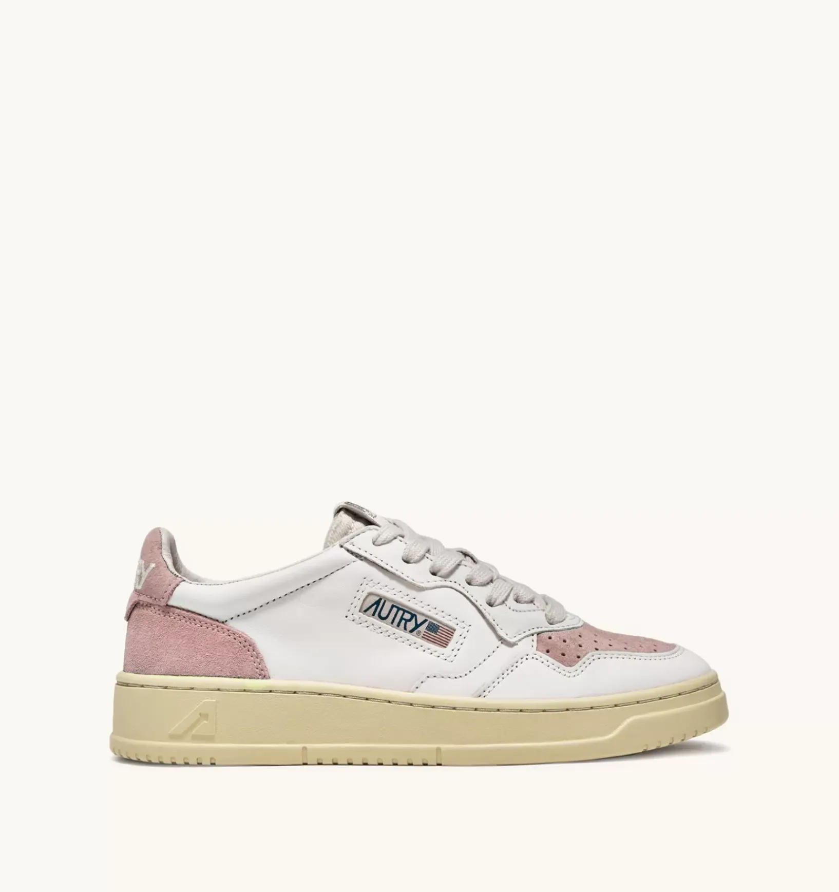 Sneakers Medalist Low In Suede E Pelle Bianco E Rosa