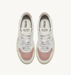 Sneakers Medalist Low In Suede E Pelle Bianco E Rosa