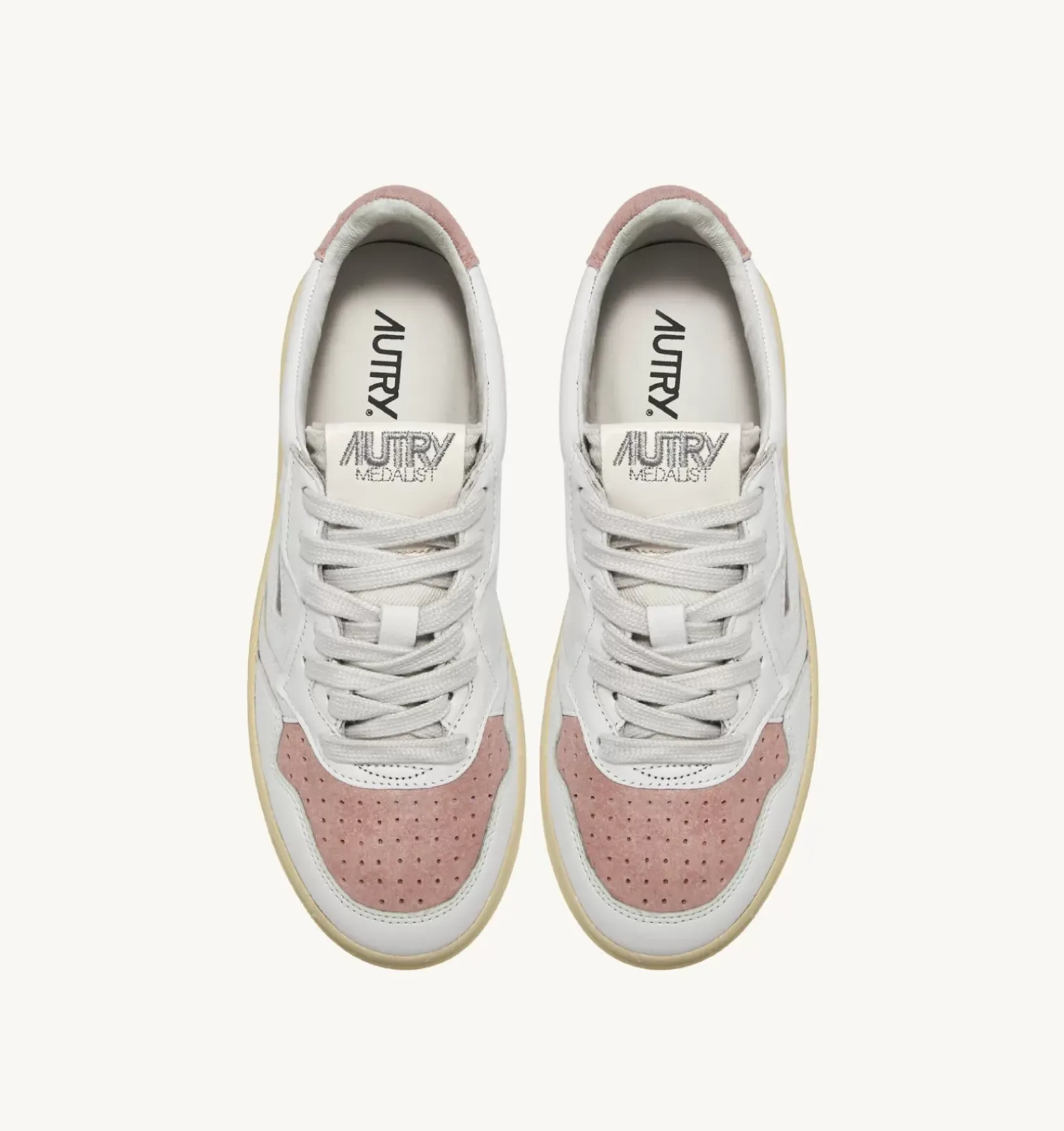 Sneakers Medalist Low In Suede E Pelle Bianco E Rosa