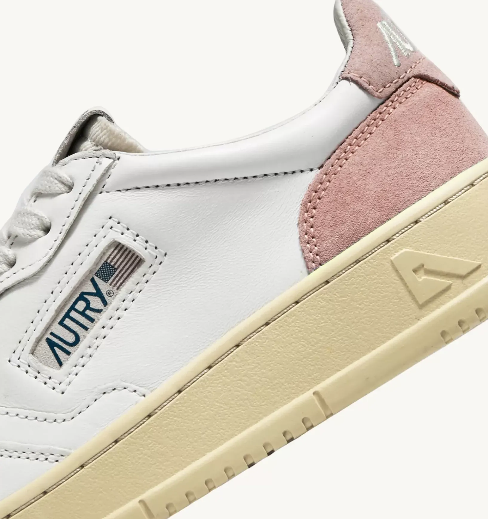 Sneakers Medalist Low In Suede E Pelle Bianco E Rosa