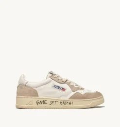 Sneakers Medalist Low In Pelle Bianca E Suede Beige