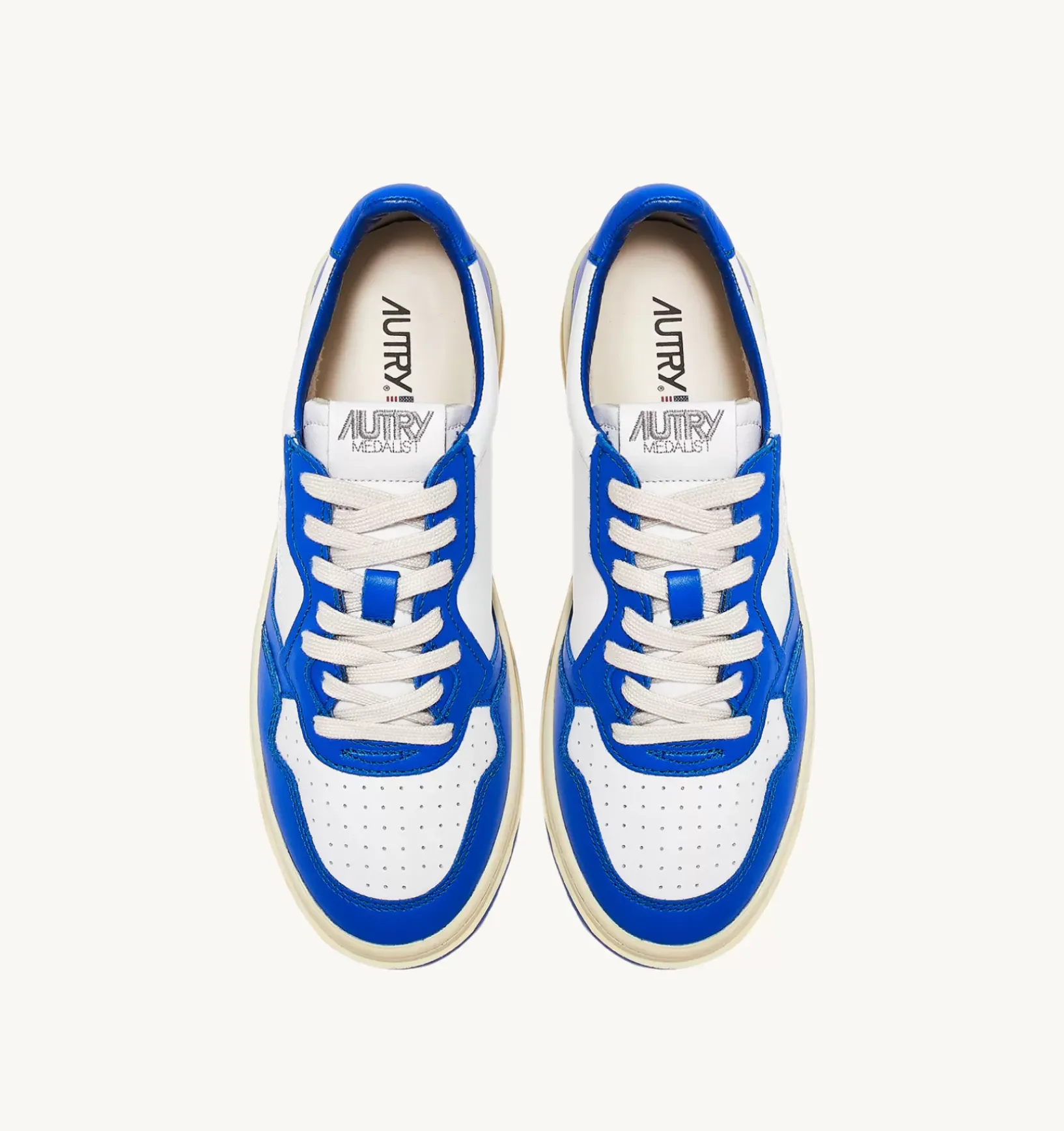 Sneakers Medalist Low In Pelle Bicolore Bianco Prince Blue