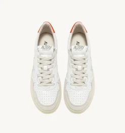 Sneakers Medalist Low In Suede E Pelle Bianca E Arancione