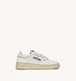 Sneakers Medalist Low In Pelle Bianca Per Bambini