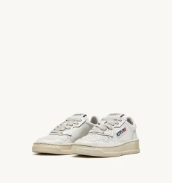 Sneakers Medalist Low In Pelle Bianca Per Bambini