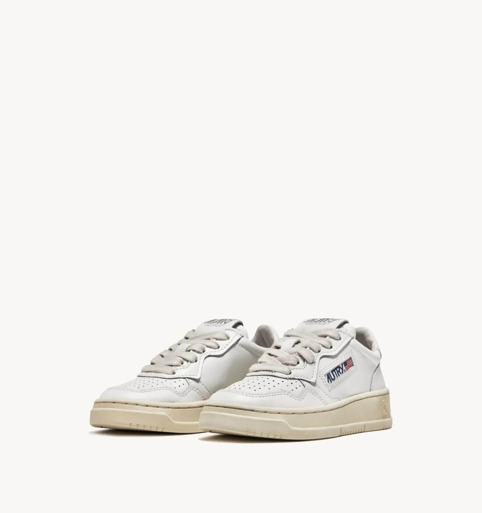 Sneakers Medalist Low In Pelle Bianca Per Bambini