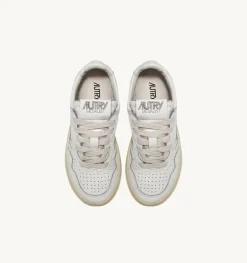 Sneakers Medalist Low In Pelle Bianca Per Bambini