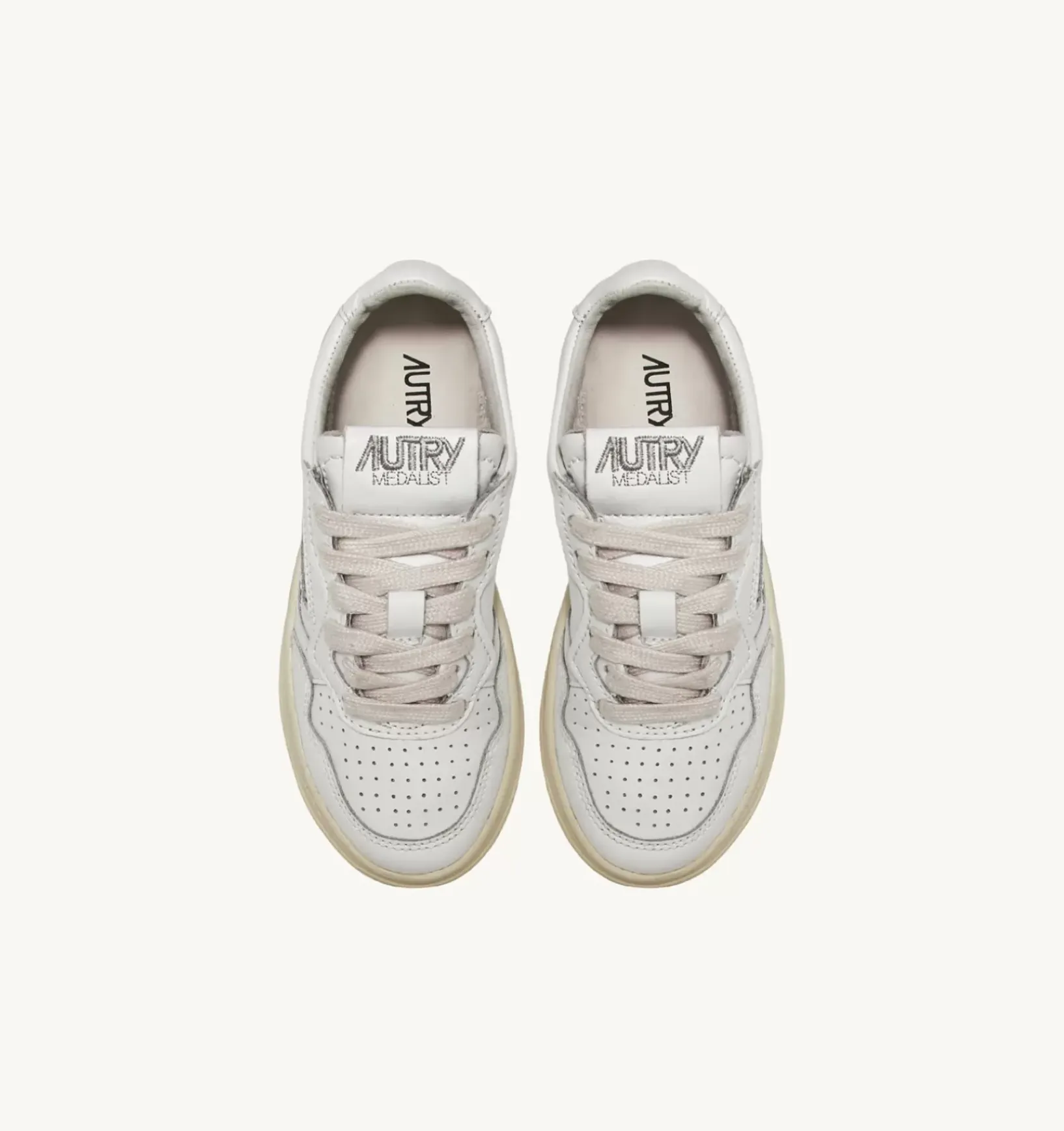 Sneakers Medalist Low In Pelle Bianca Per Bambini
