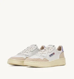Sneakers Medalist Low In Suede E Pelle Bianca E Lavander