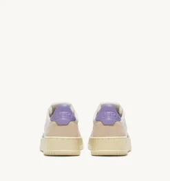 Sneakers Medalist Low In Suede E Pelle Bianca E Lavander