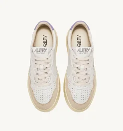 Sneakers Medalist Low In Suede E Pelle Bianca E Lavander