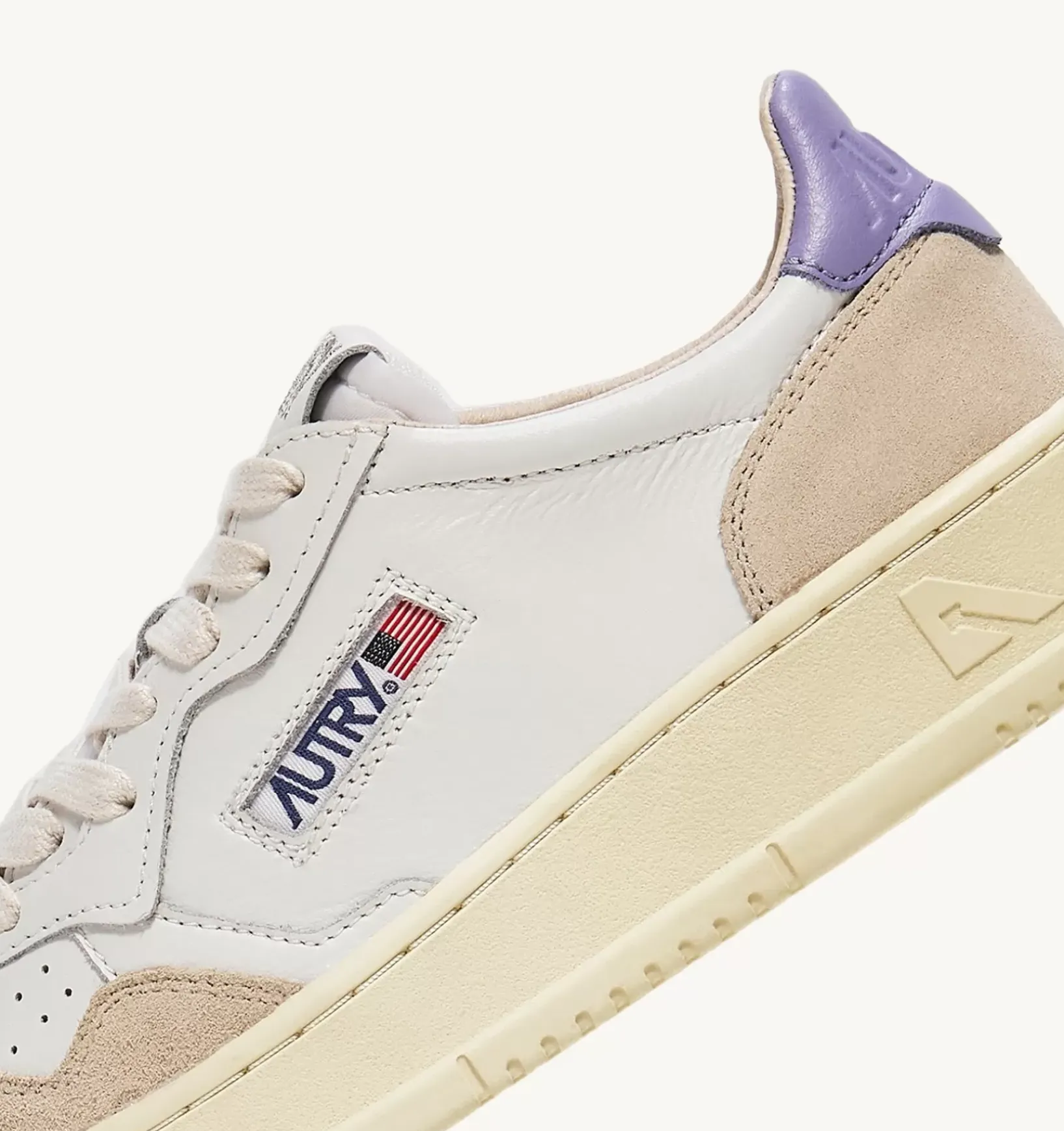 Sneakers Medalist Low In Suede E Pelle Bianca E Lavander