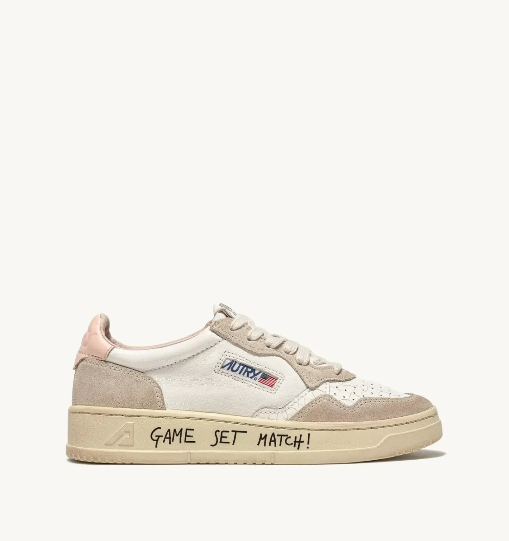 Sneakers Medalist Low In Pelle E Suede Bianco E Rosa