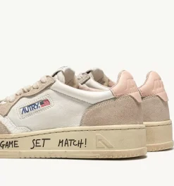 Sneakers Medalist Low In Pelle E Suede Bianco E Rosa