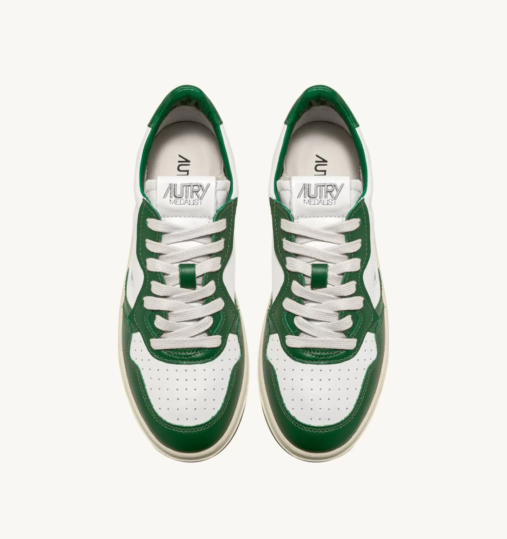 Sneakers Medalist Low In Pelle Bicolore Bianco E Verde