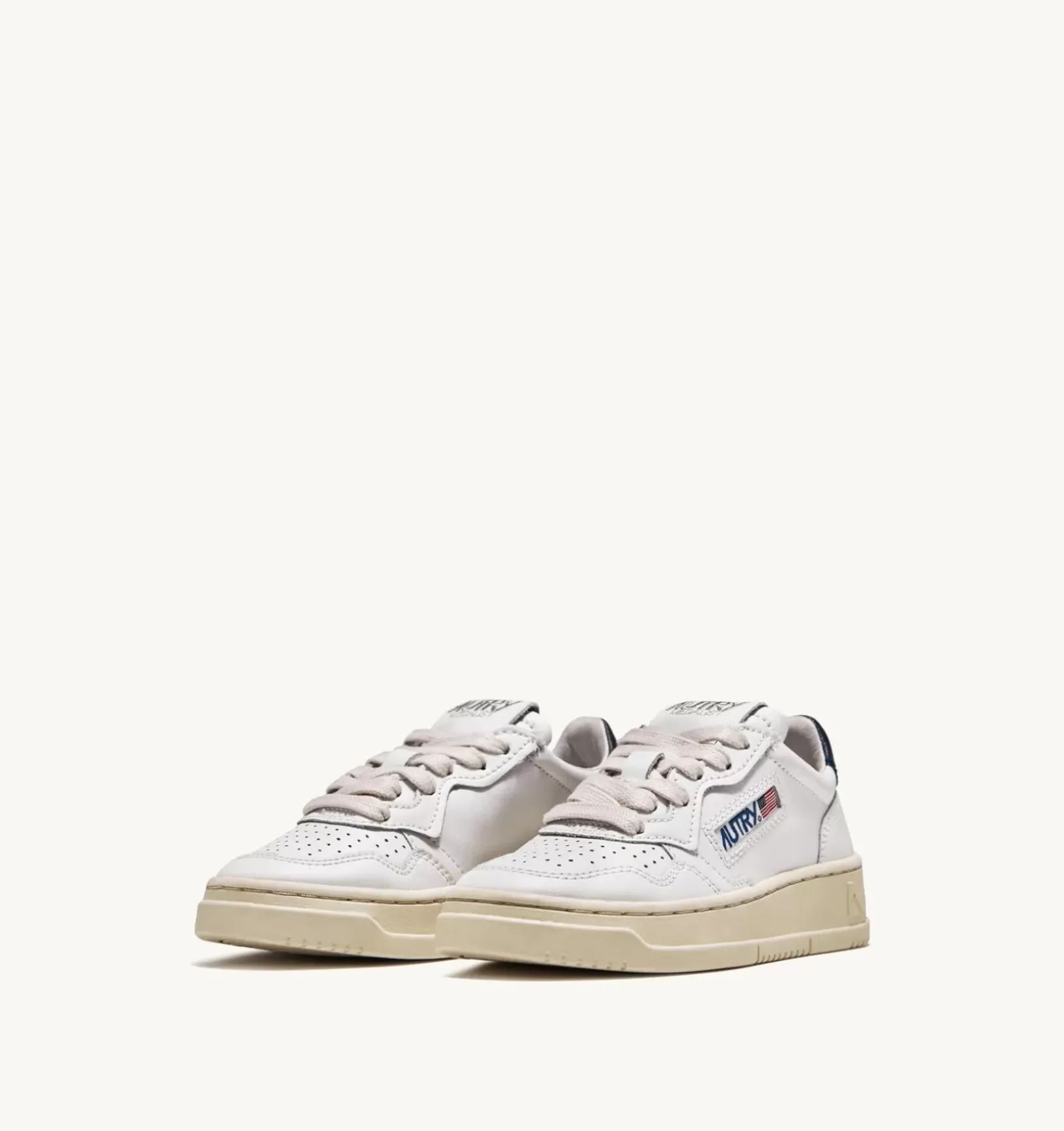 Sneakers Medalist Low In Pelle Bianca E Blu Per Bambini