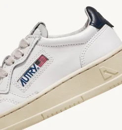 Sneakers Medalist Low In Pelle Bianca E Blu Per Bambini