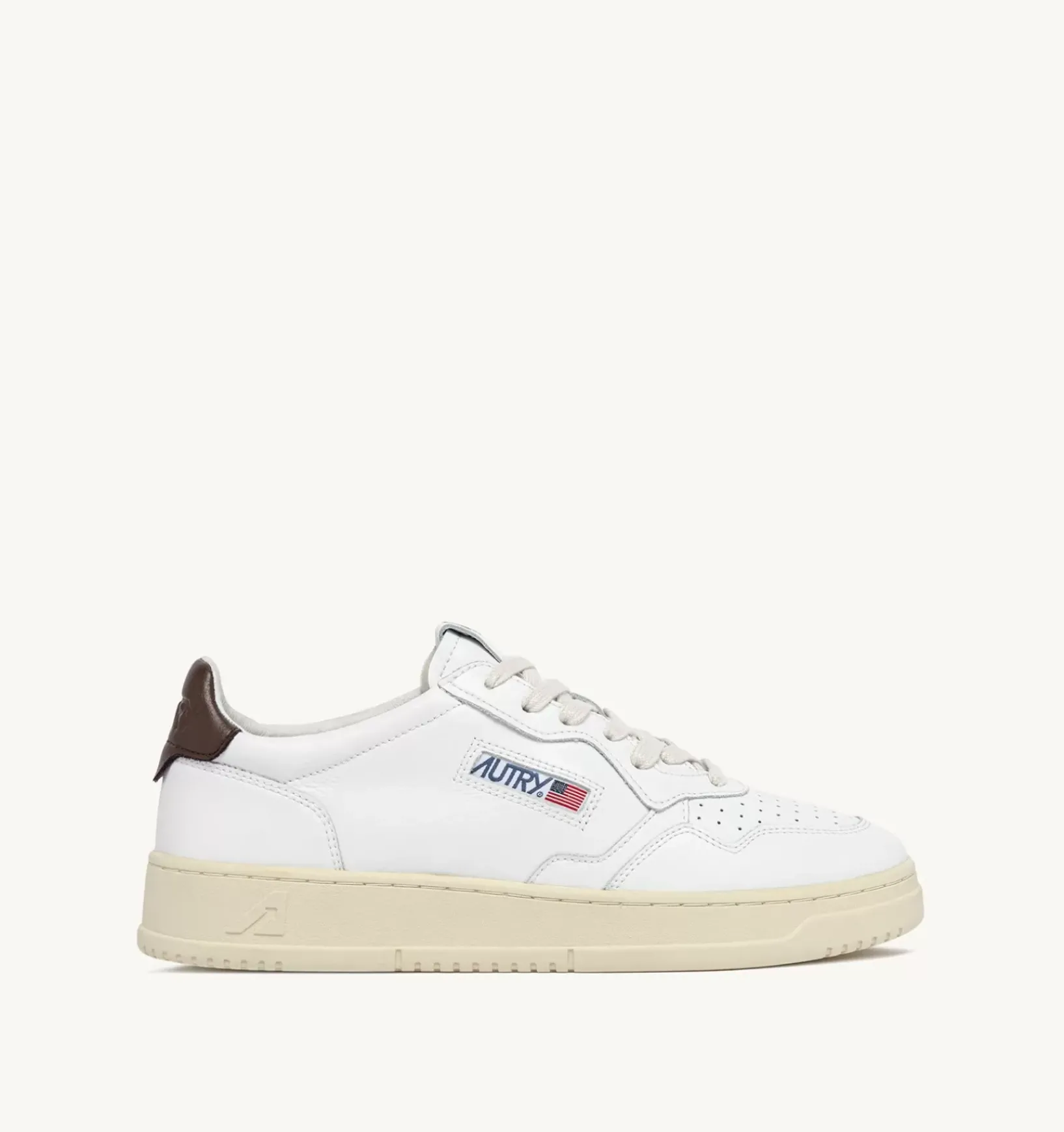 Sneakers Medalist Low In Pelle Bianca E Marrone