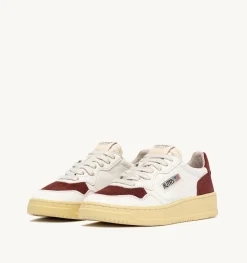 Sneakers Medalist Low In Pelle E Suede Bianco E Bordeaux