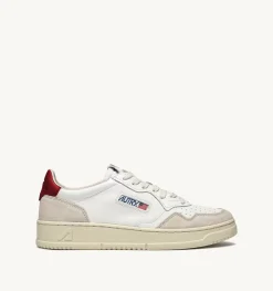 Sneakers Medalist Low In Suede E Pelle Bianca E Rosso