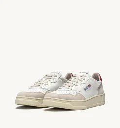 Sneakers Medalist Low In Suede E Pelle Bianca E Rosso