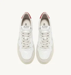 Sneakers Medalist Low In Suede E Pelle Bianca E Rosso