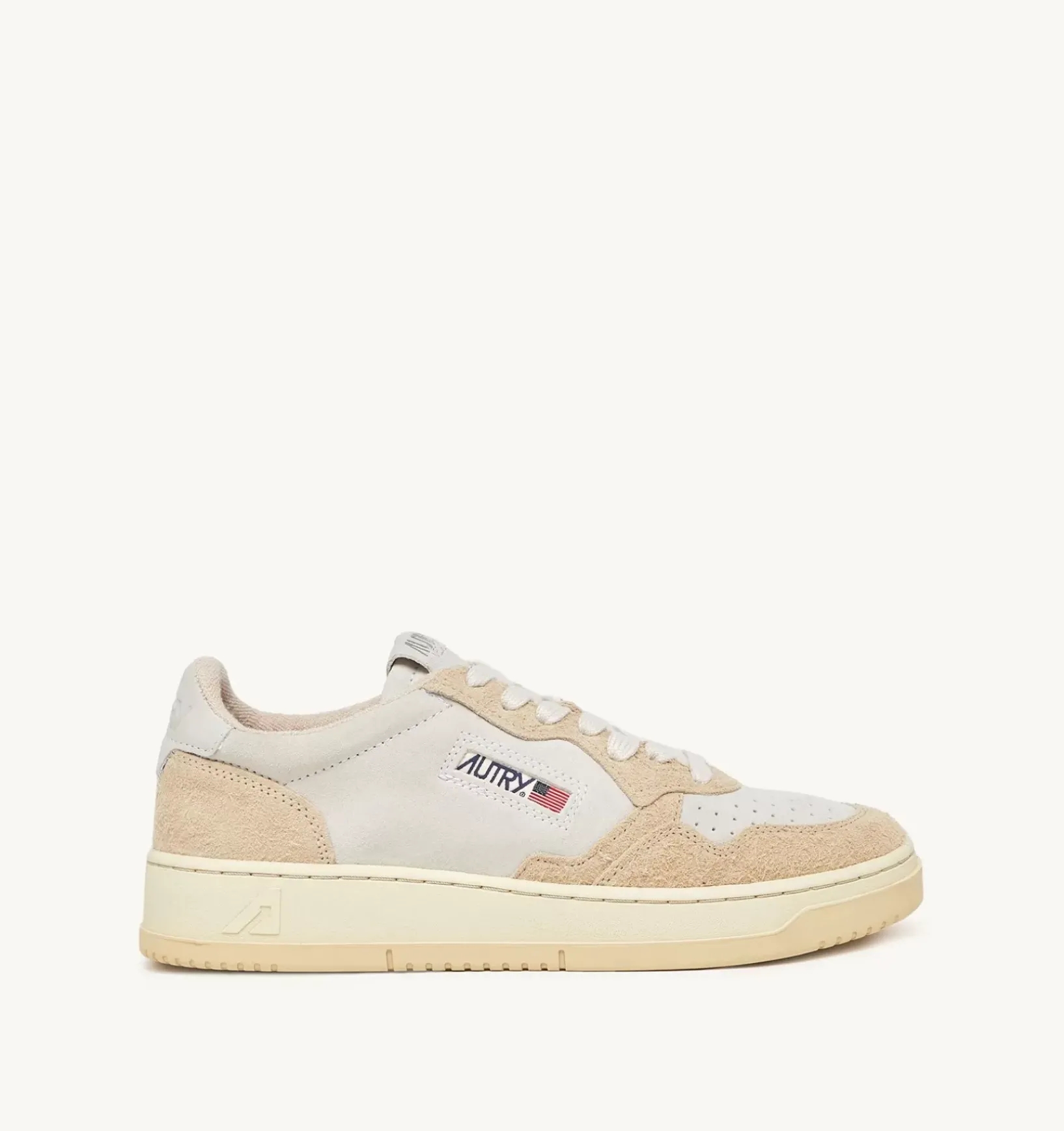 Sneakers Medalist Low In Suede Bianco E Suede Effetto Hair Ecru