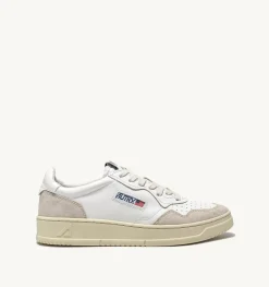 Sneakers Medalist Low In Suede E Pelle Bianca