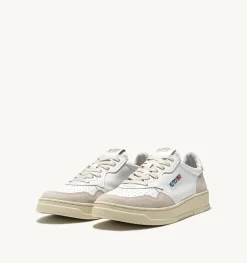 Sneakers Medalist Low In Suede E Pelle Bianca