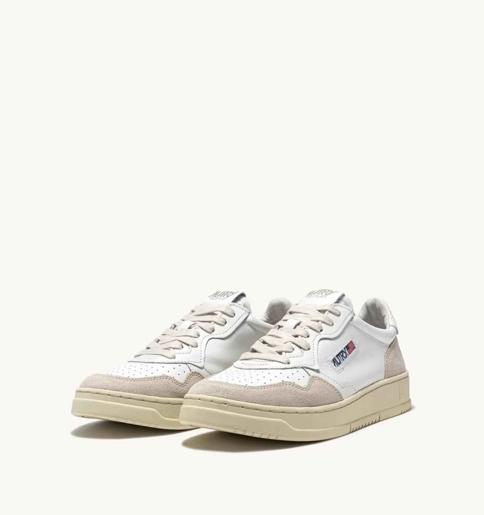 Sneakers Medalist Low In Suede E Pelle Bianca