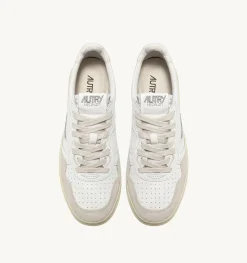 Sneakers Medalist Low In Suede E Pelle Bianca