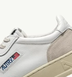 Sneakers Medalist Low In Suede E Pelle Bianca