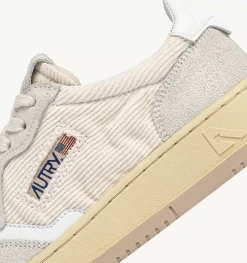 Sneakers Medalist Low In Velluto A Costine E Suede Colore Avorio