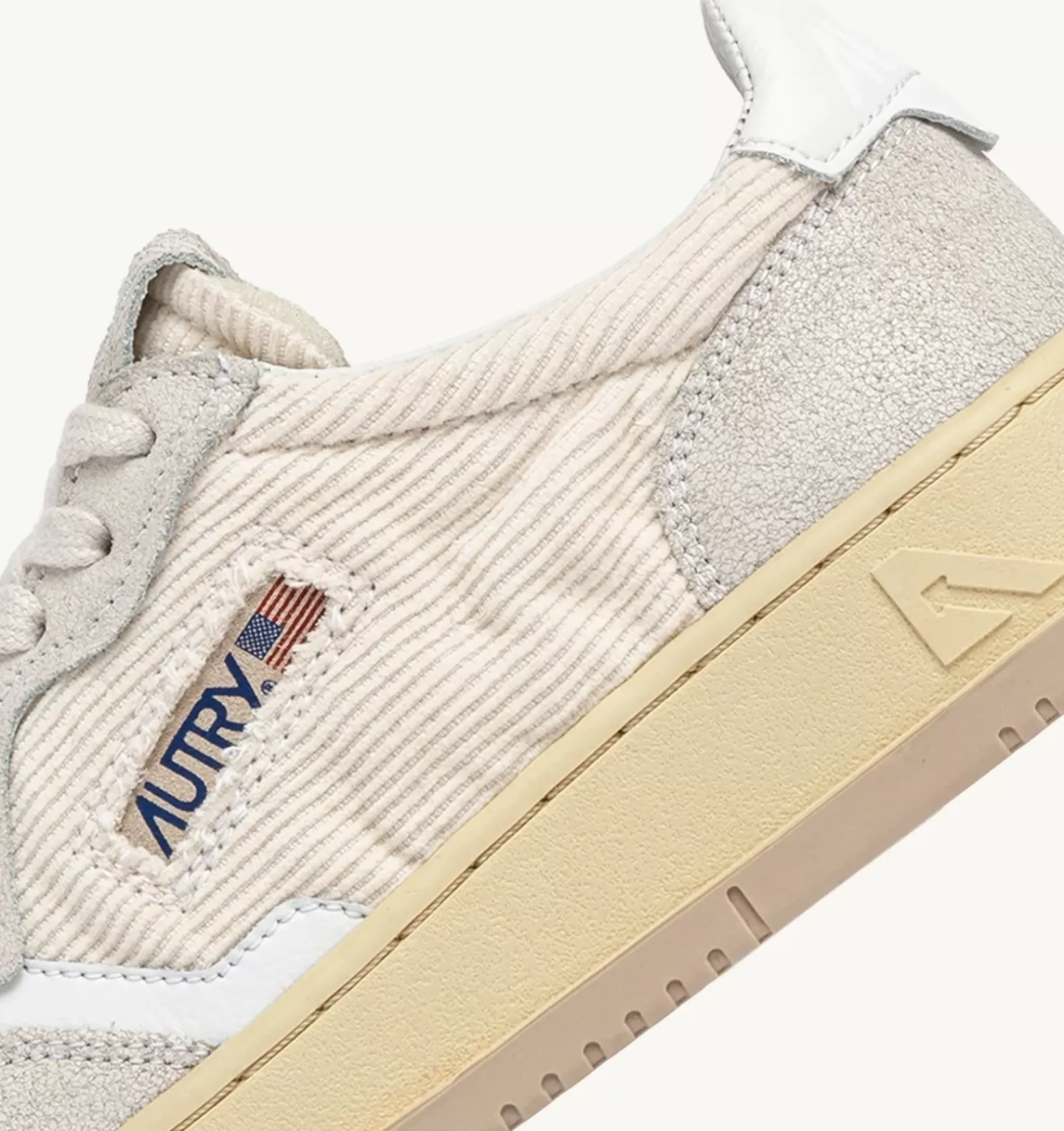 Sneakers Medalist Low In Velluto A Costine E Suede Colore Avorio