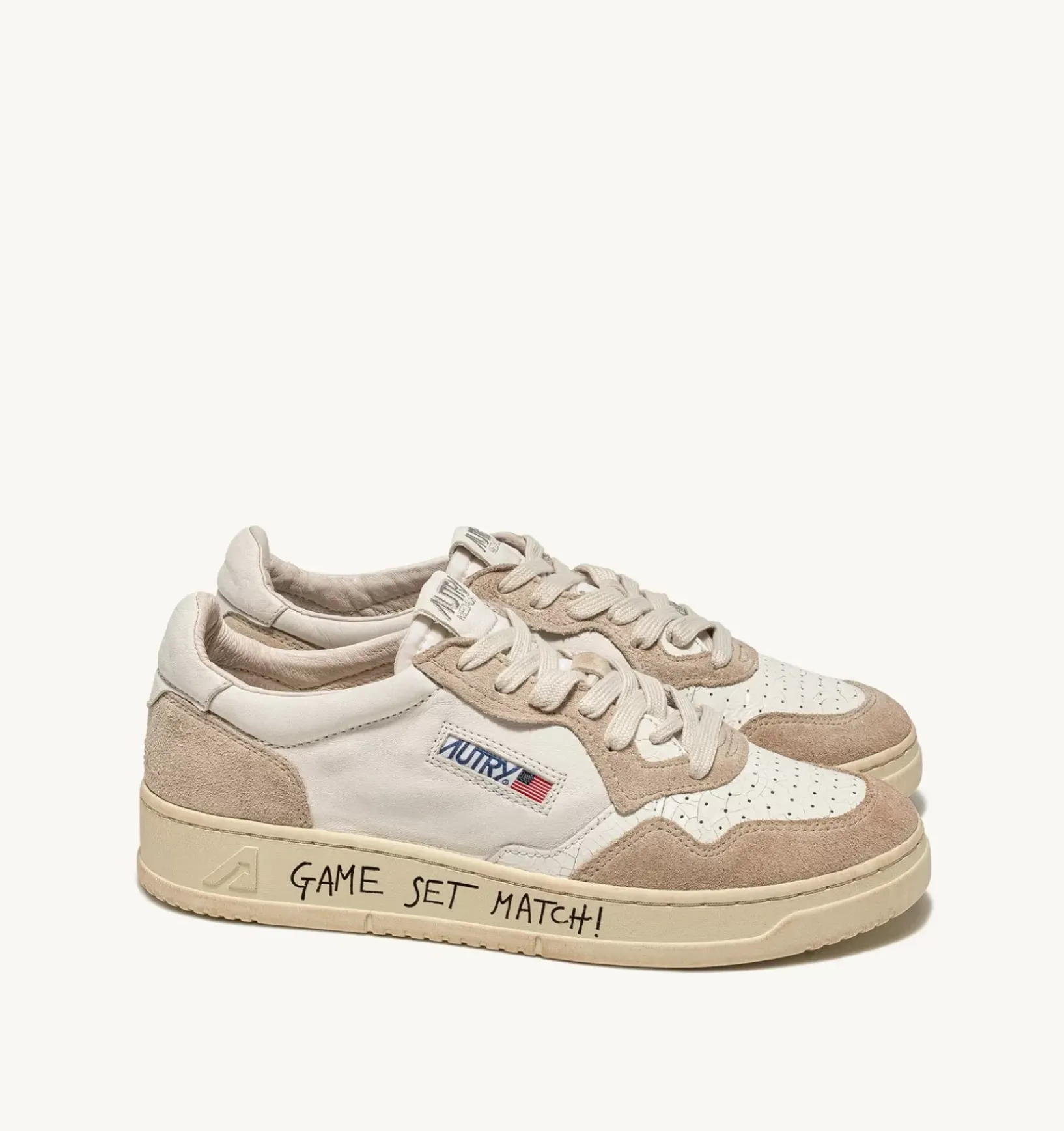 Sneakers Medalist Low In Pelle E Suede Bianco