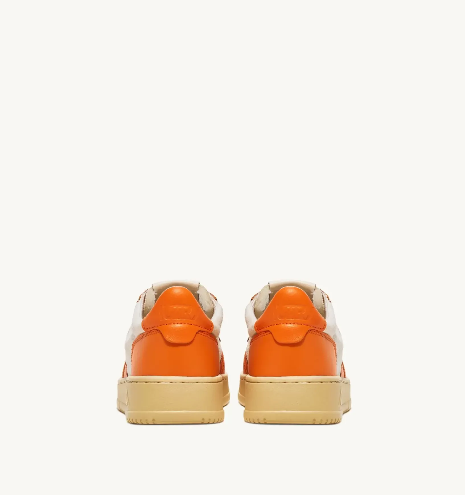 Sneakers Medalist Low In Pelle E Canvas Bianco E Arancione