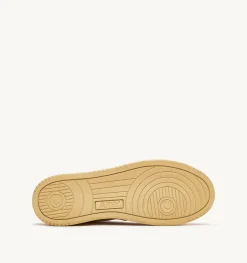 Sneakers Medalist Low In Pelle E Canvas Bianco E Arancione