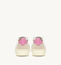 Sneakers Medalist Low In Pelle Bianca E Rosa E Suede Beige