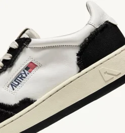 Sneakers Medalist Low In Pelle Di Capra E Tela Bicolor Bianco Nero