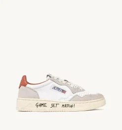 Sneakers Medalist Low In Pelle Bianca E Suede Beige