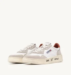 Sneakers Medalist Low In Pelle Bianca E Suede Beige
