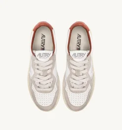 Sneakers Medalist Low In Pelle Bianca E Suede Beige