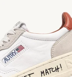 Sneakers Medalist Low In Pelle Bianca E Suede Beige