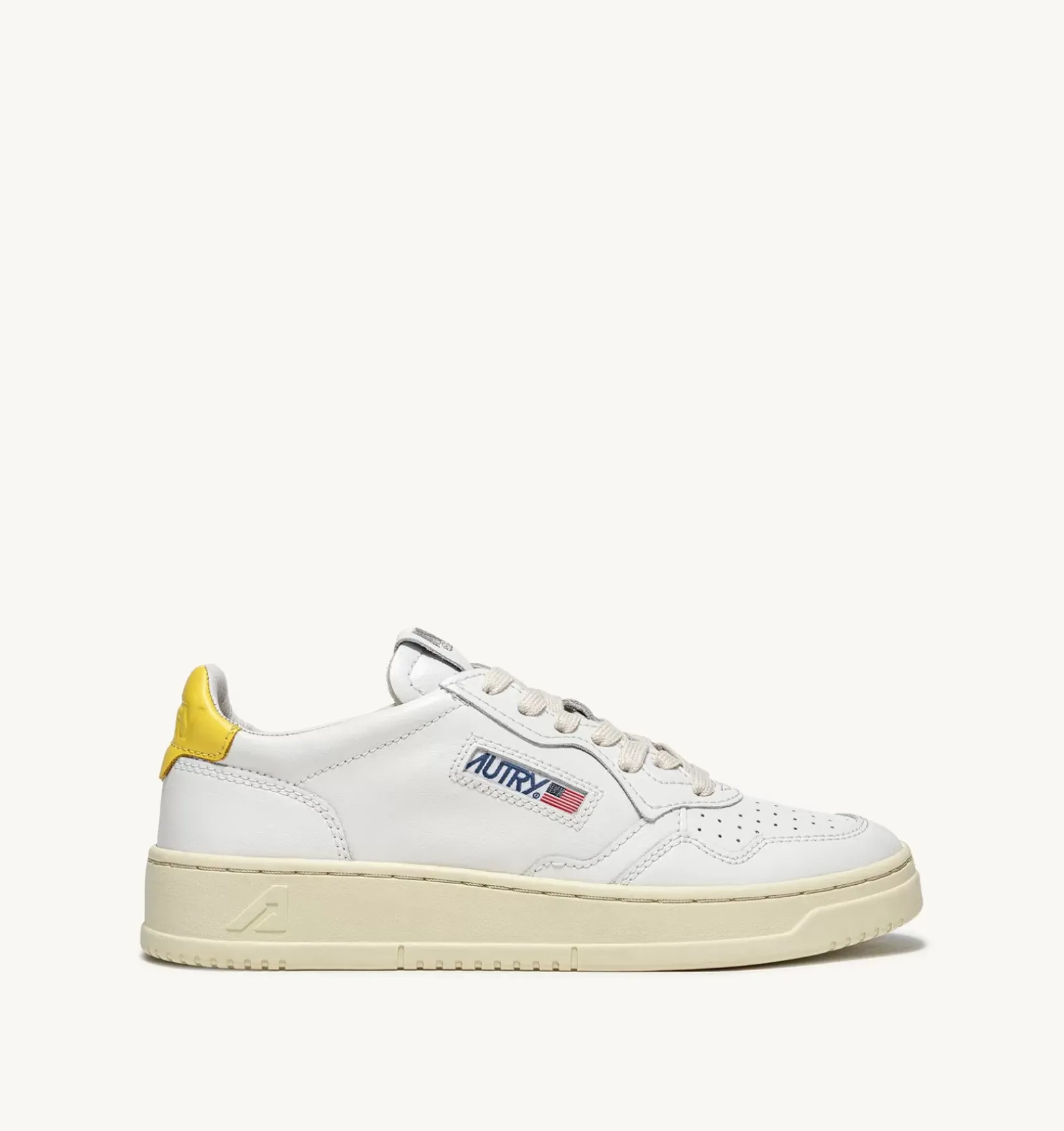 Sneakers Medalist Low In Pelle Bianca E Giallo