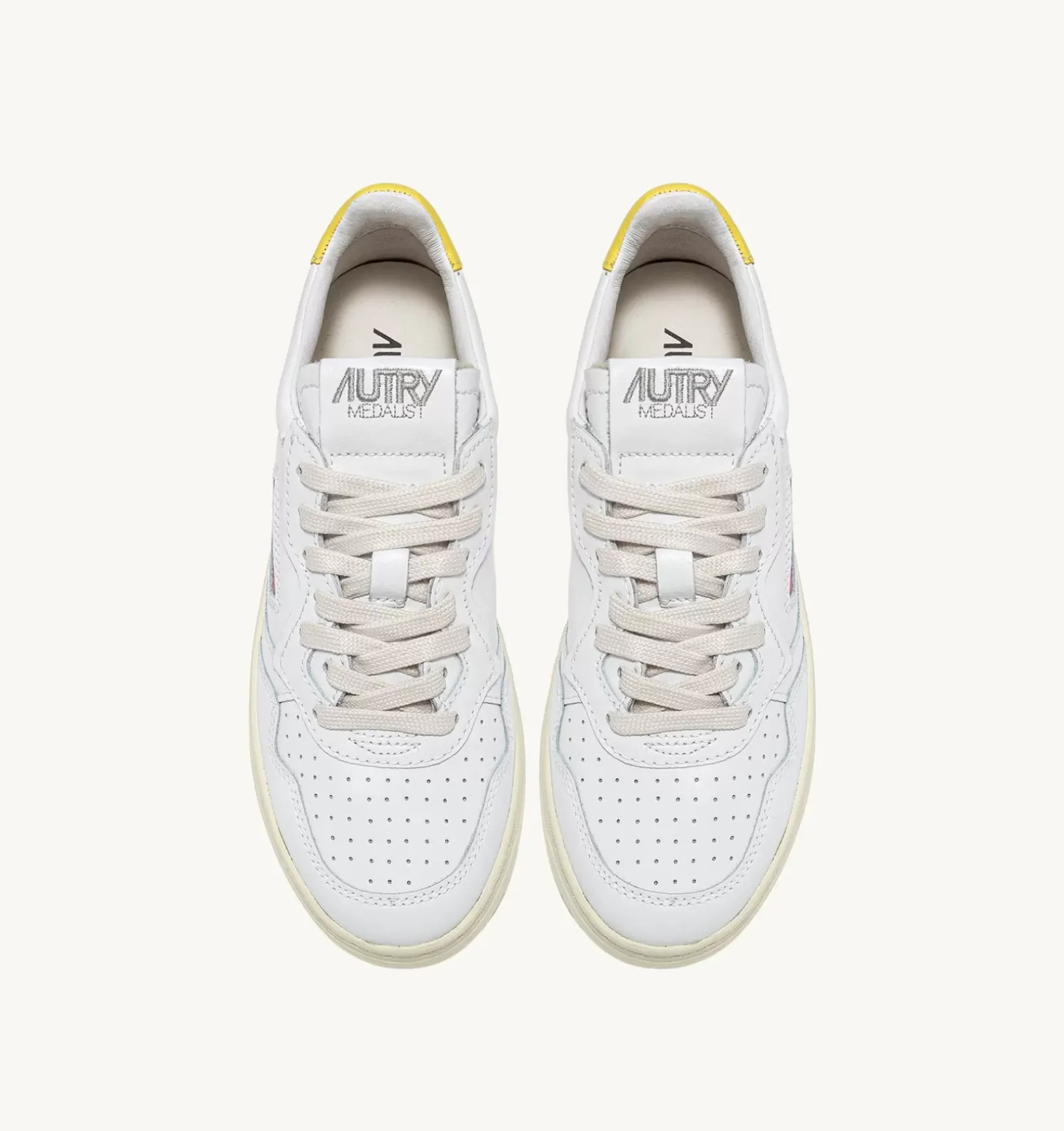 Sneakers Medalist Low In Pelle Bianca E Giallo