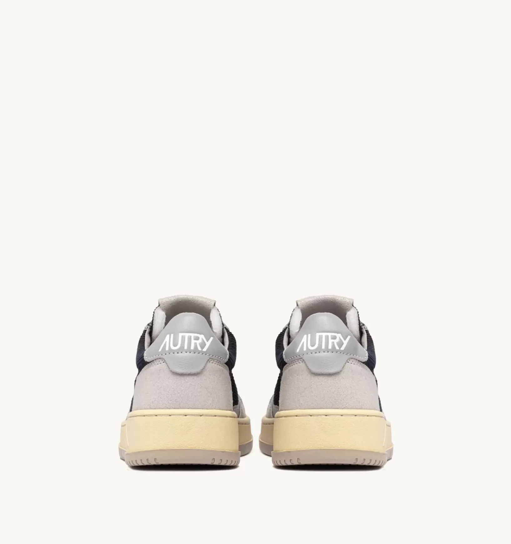 Sneakers Medalist Low In Pelle Grigia E Velluto A Costine Blu