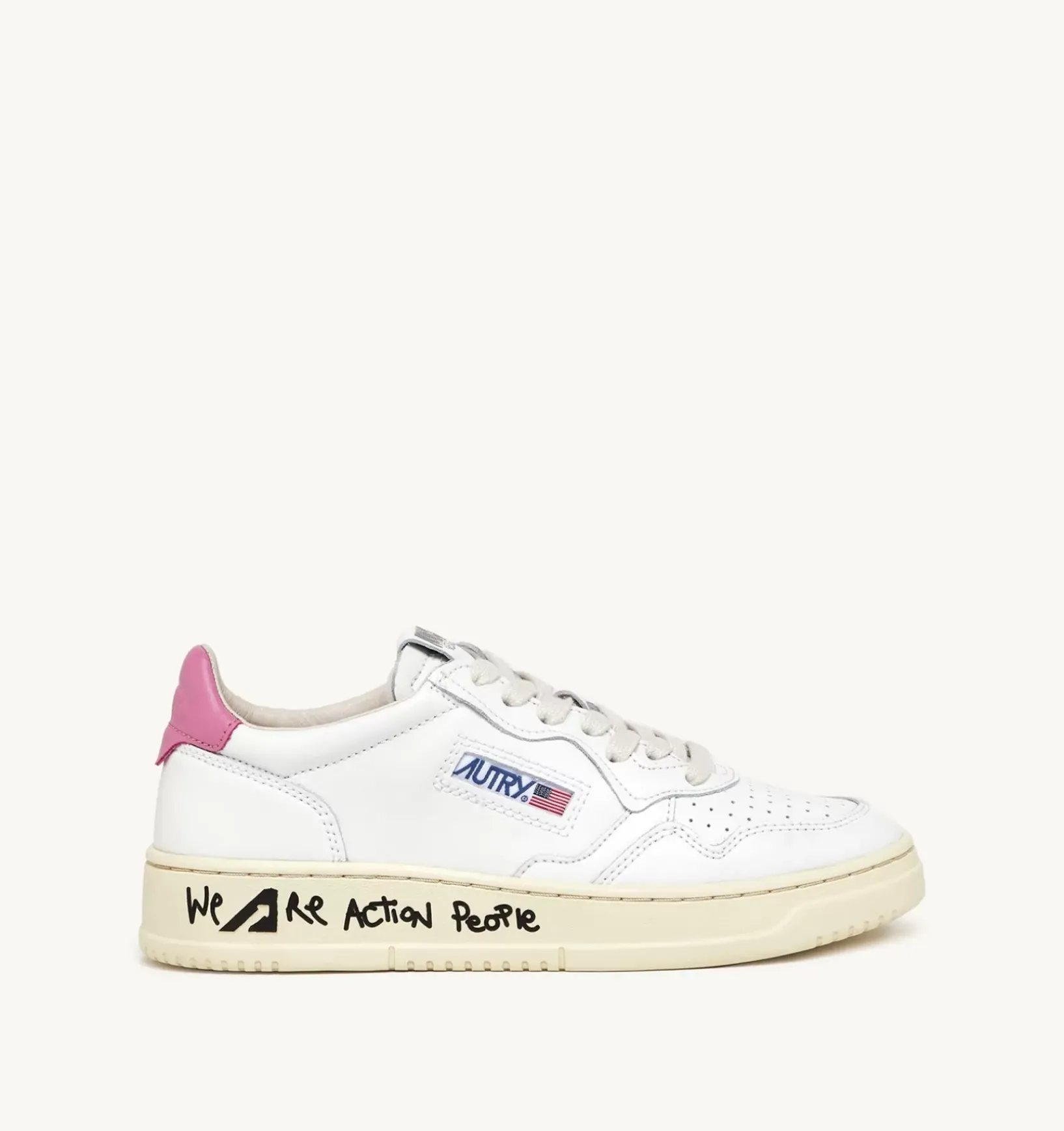 Sneakers Medalist Low In Pelle Bianca E Rosa