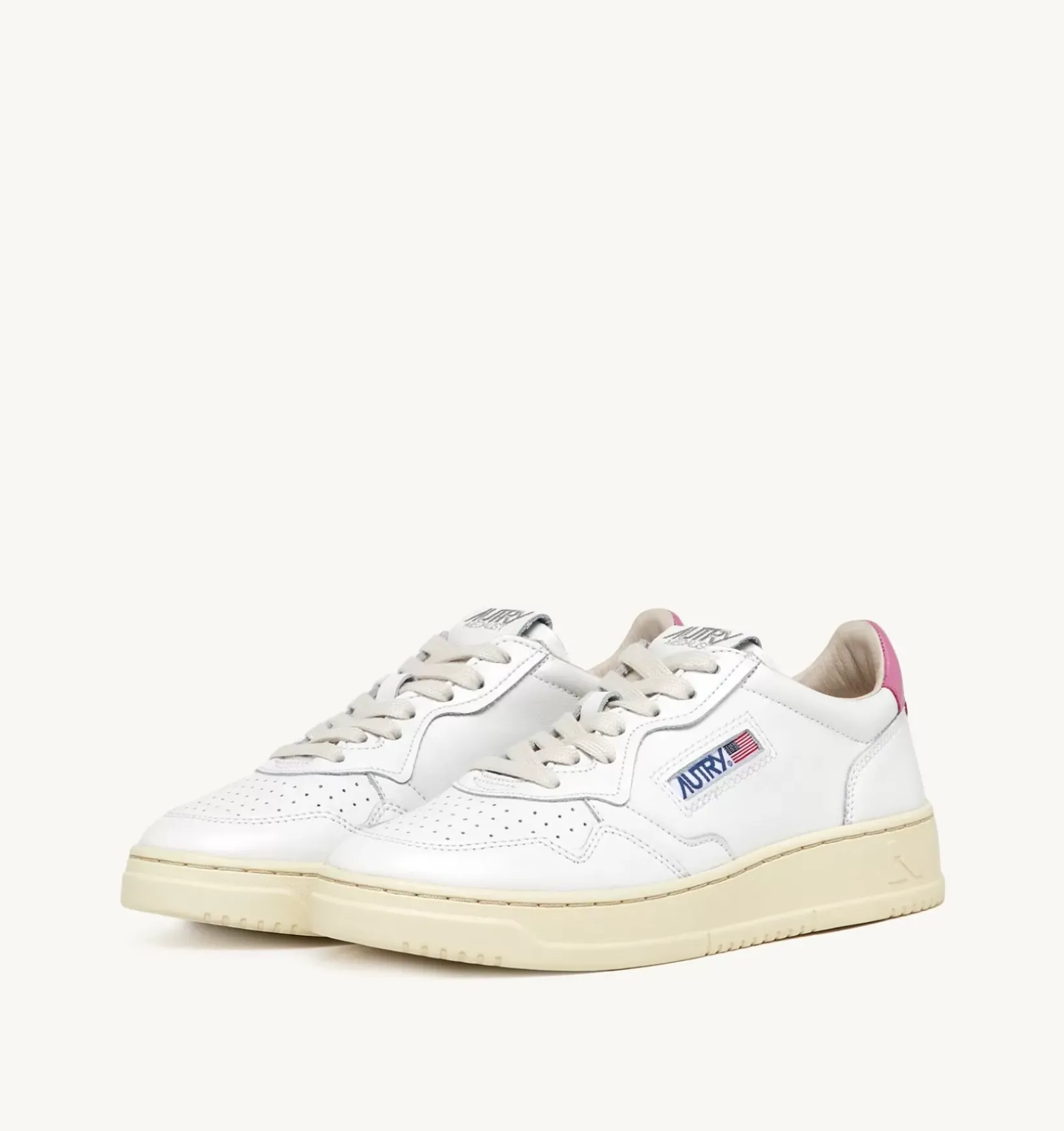 Sneakers Medalist Low In Pelle Bianca E Rosa