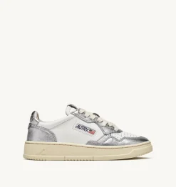 Sneakers Medalist Low In Pelle Bicolor Bianco E Silver