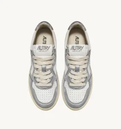 Sneakers Medalist Low In Pelle Bicolor Bianco E Silver
